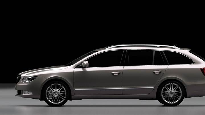 Side Pose Of Skoda Superb Combi